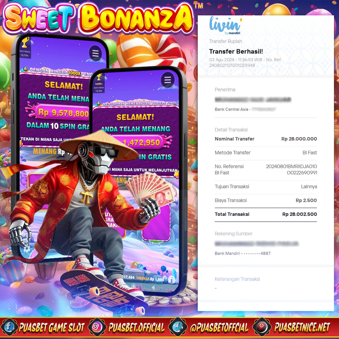 BUKTI WD PUASBET 02 AGUSTUS 2024 ( Sweet Bonanza Pragmatic Play  ) Rp 28,000,000 – LUNAS)