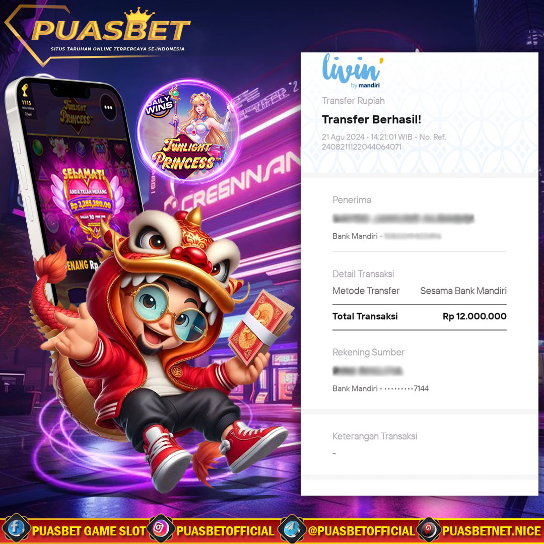 BUKTI WD PUASBET 21 AGUSTUS 2024 ( Twilight Princess Pragmatic Play ) Rp 12,000,000 – LUNAS)