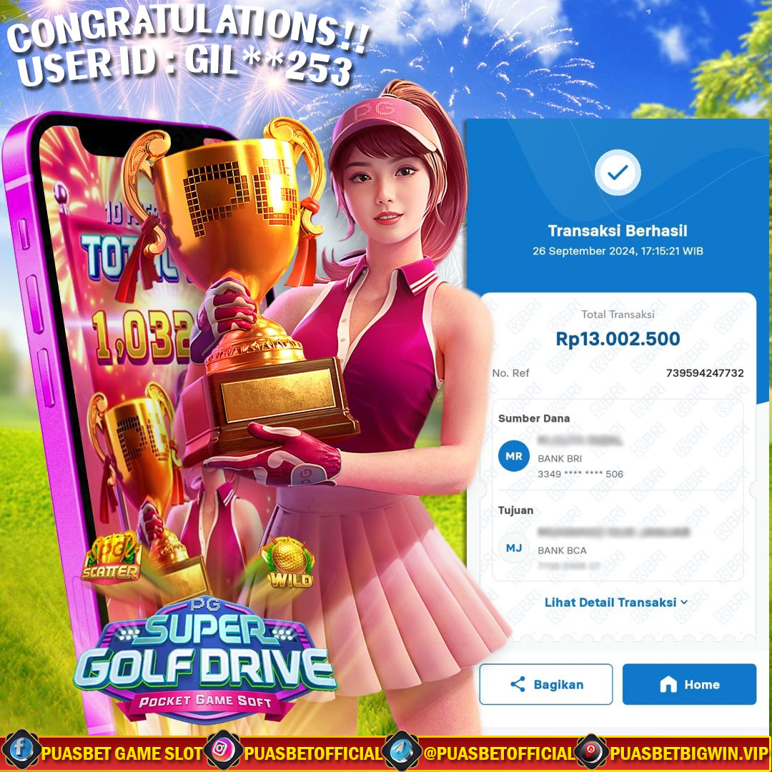 BUKTI WD PUASBET 26 SEPTEMBER 2024 ( Super Golf Drive Pg Soft  ) Rp 13,000,000 – LUNAS)