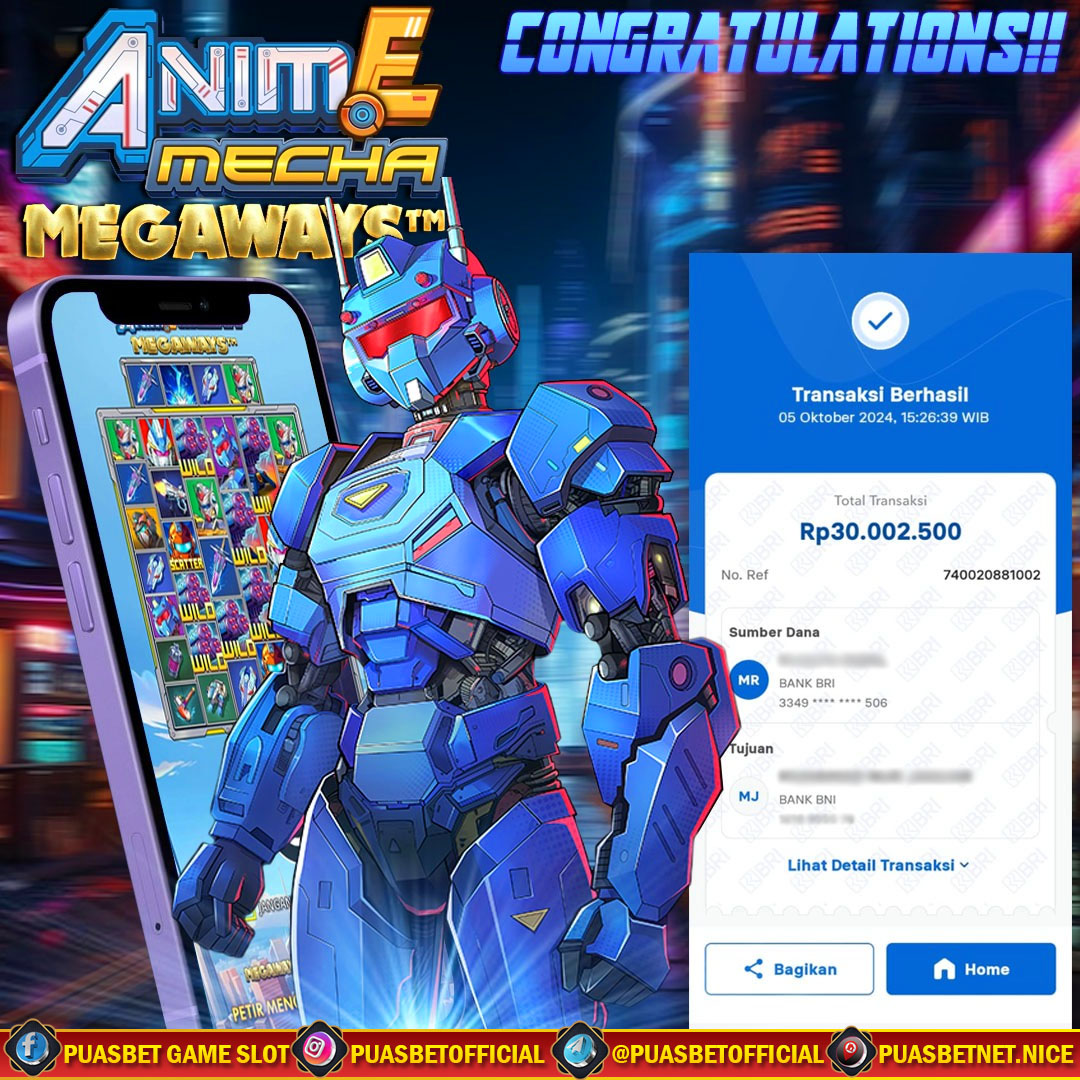 BUKTI WD PUASBET 05 OCTOBER 2024 ( Anime Mecha Megaways Pragmatic play  ) Rp 30.000.000 – LUNAS)