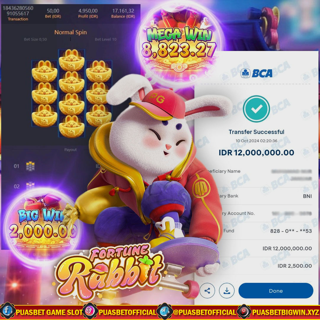 BUKTI WD PUASBET 10 OCTOBER 2024 ( Fortune Rabbit Pgsoft ) Rp 12.000.000 – LUNAS)