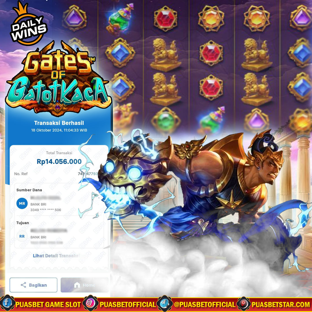 BUKTI WD PUASBET 18 OCTOBER 2024 ( Gates of Gatot Kaca Pragmatic play ) Rp 14.056.000 – LUNAS)