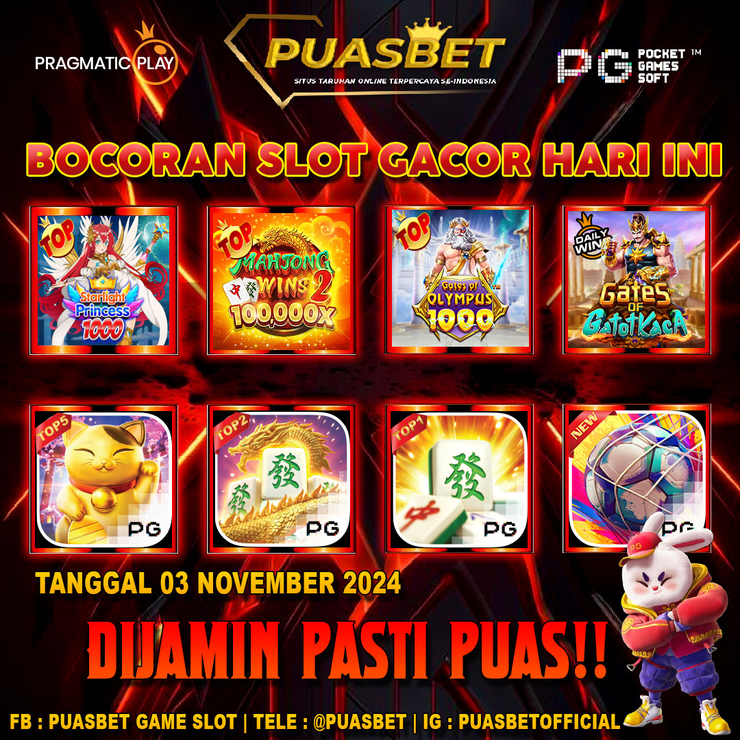 INFO SLOT GACOR PUASBET 03 SEPTEMBER 2024