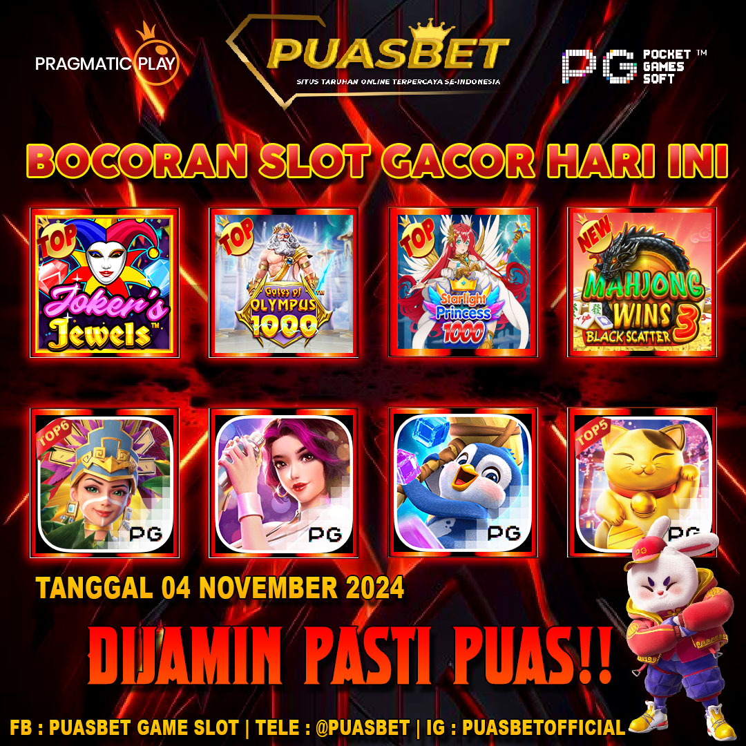 INFO SLOT GACOR PUASBET 04 SEPTEMBER 2024