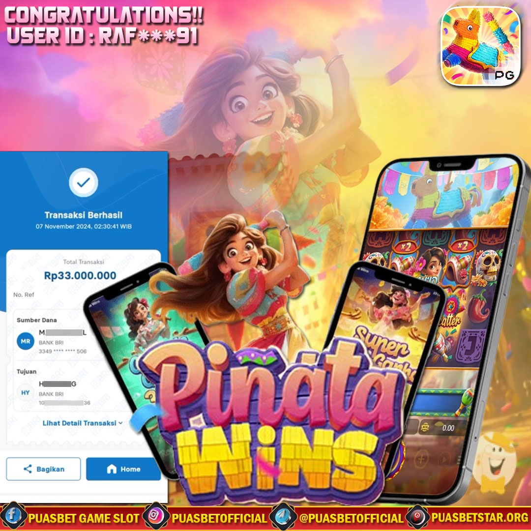 BUKTI WD PUASBET 07 NOVEMBER 2024 ( Pinata Wins Pgsoft ) Rp 33.000.000 – LUNAS)