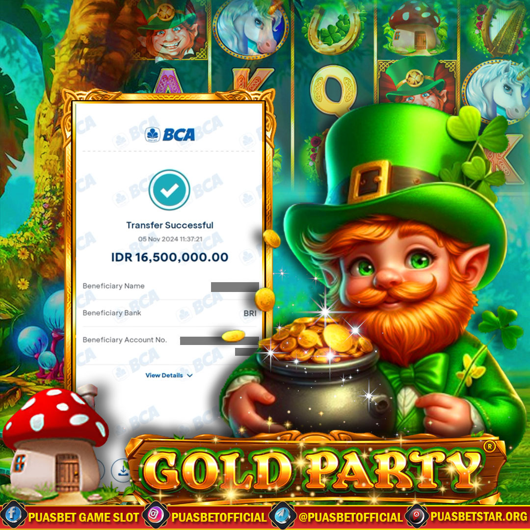 BUKTI WD PUASBET 05 NOVEMBER 2024 ( Gold Party Pragmatic play ) Rp 16.500.000 – LUNAS)