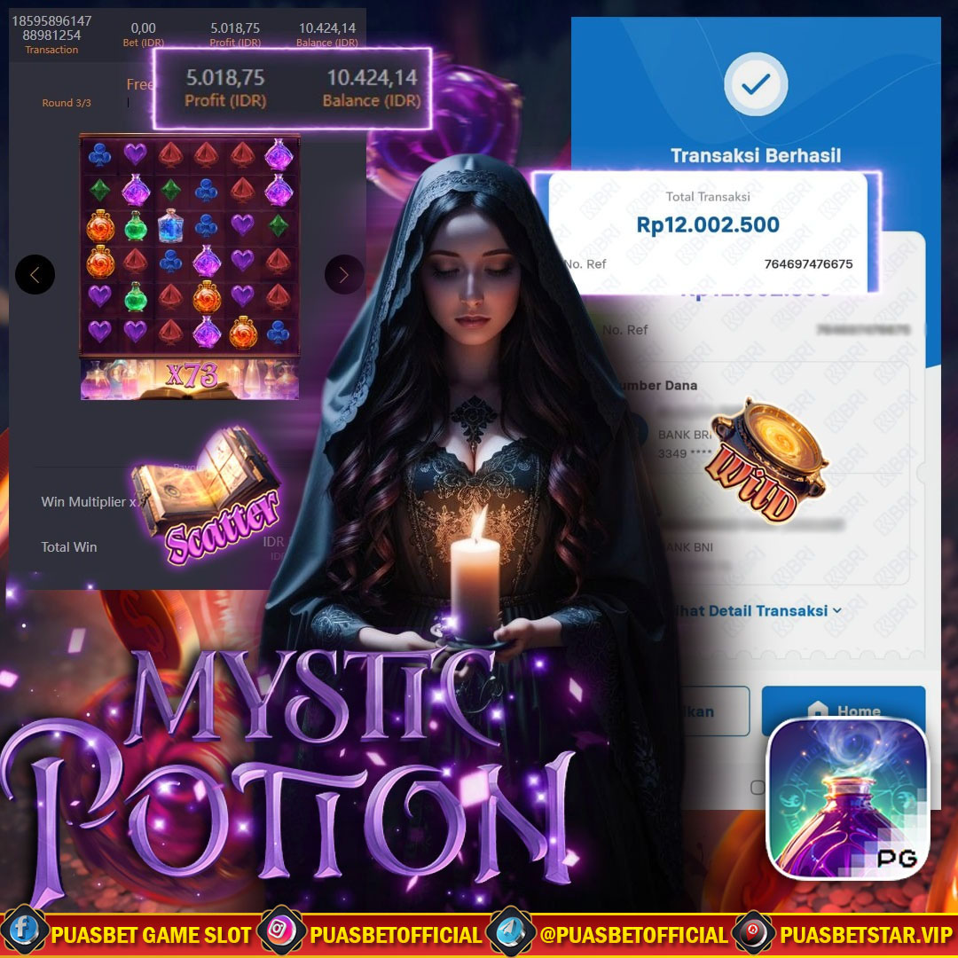 BUKTI WD PUASBET 23 NOVEMBER 2024 (Mystic Potion Pgsoft ) Rp 12.000,000 – LUNAS)