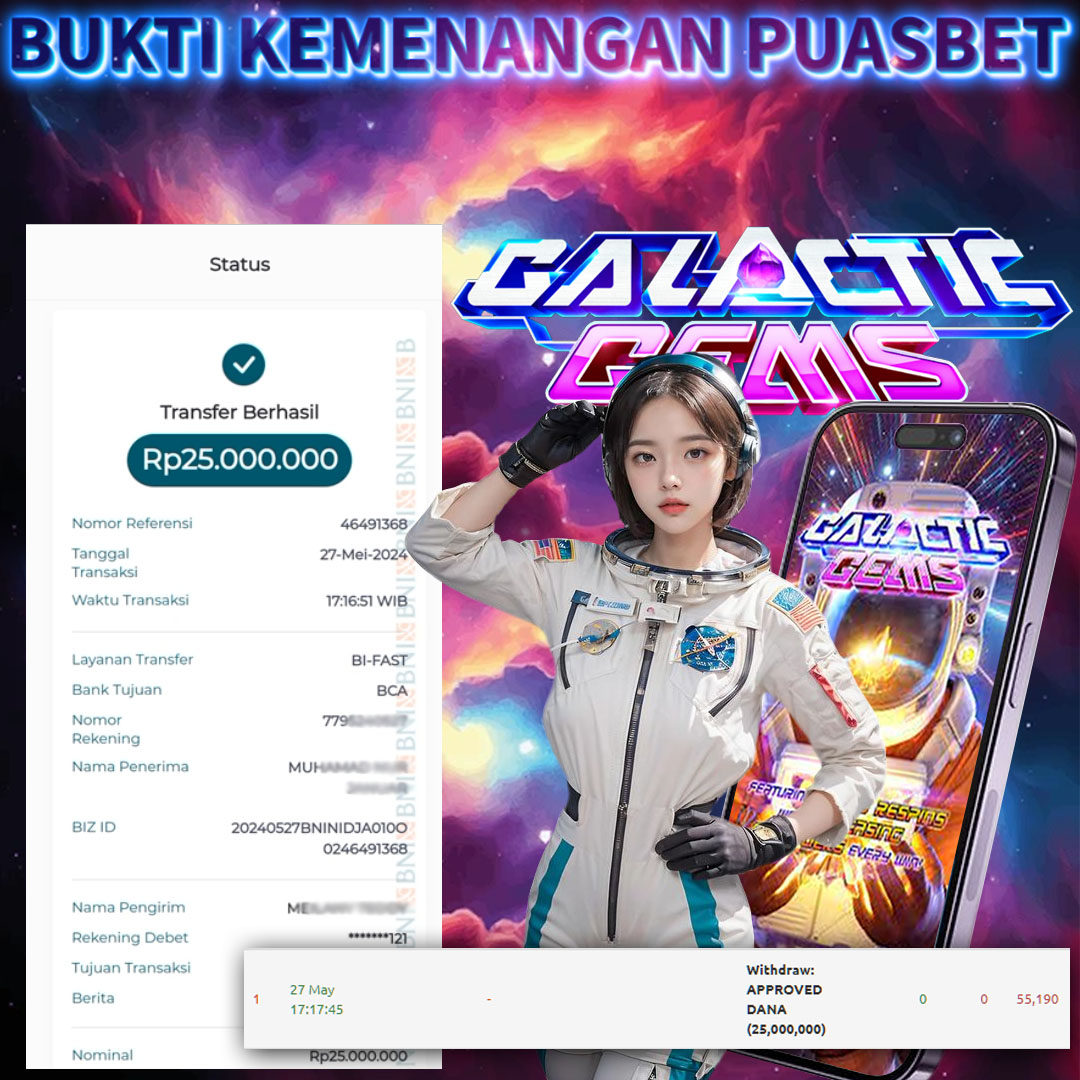 BUKTI WD PUASBET 27 MAY 2024 ( Galactic Gems PGSOFT ) Rp.25,000,000 – LUNAS)